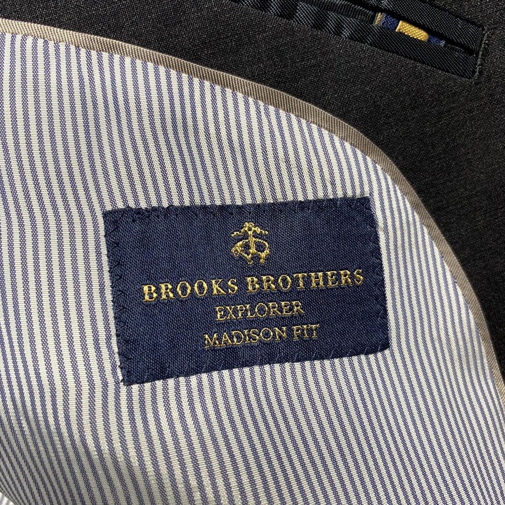NWOT Brooks Brothers Explorer Mens Gray Long Sleeve Blazer Suit Madison Fit 46R - Picture 7 of 9